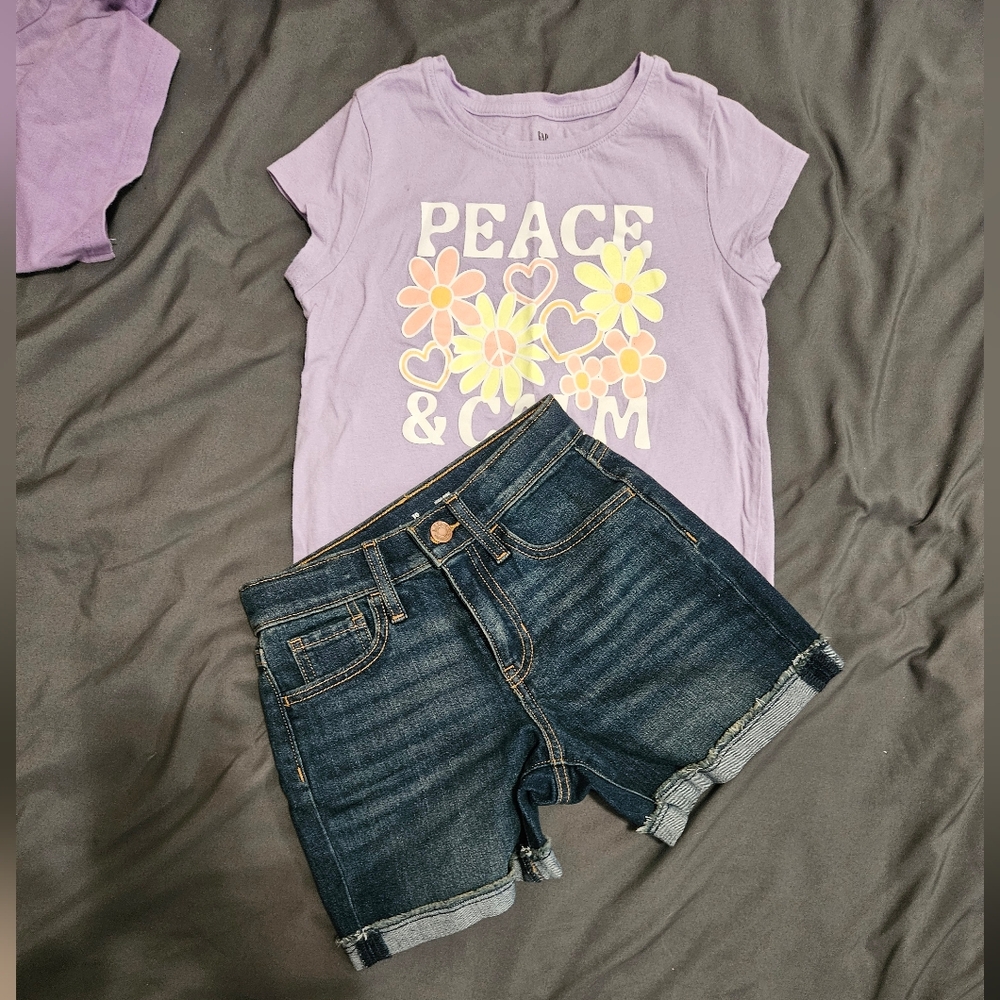 GAP Peace Shirt and Old Navy Size 10 Girls' Outfit Bundle